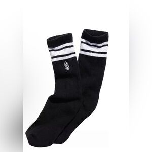 Free People Black and White Striped Socks